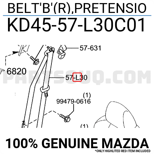 Dây Đai Bảo Hiểm Trước Phải Mazda CX-5 Mã phụ tùng kd4557l30c01