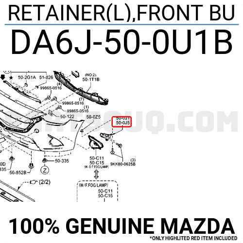 Cài Cản Trước Trái Mazda Mazda 2 Mã phụ tùng DA6J500U1B