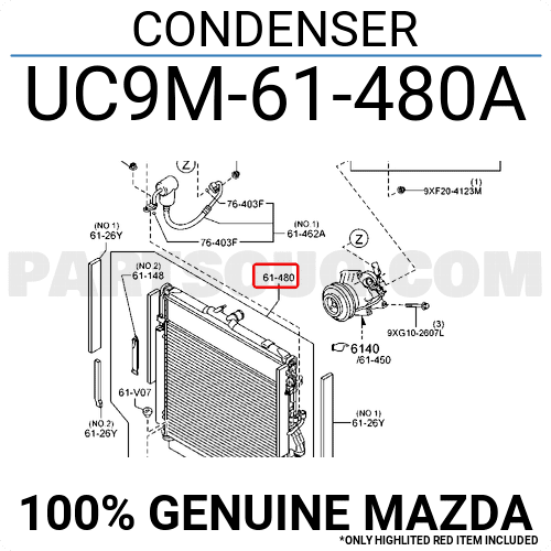 Giàn Nóng Mazda BT-50 OEM UC9M61480A