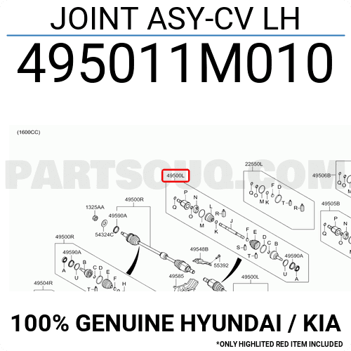 Cây Láp Trái (6Mt) Kia Forte / Cerato Mã phụ tùng 495011M010