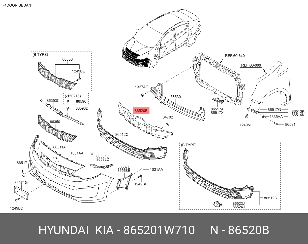 Xốp Đỡ Cản Trước Kia Rio Mã phụ tùng 865201W710