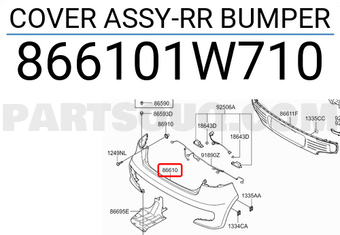 Cản Sau Miếng Trên Phiên Bản 5 Cửa Kia Rio Mã phụ tùng 866101W710
