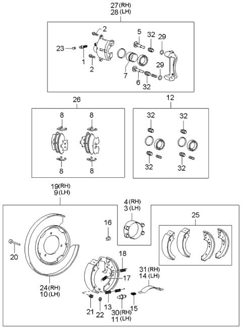 Guốc Phanh Sau / Má Phanh Sau Guốc Kia Soul OEM 583503CA10