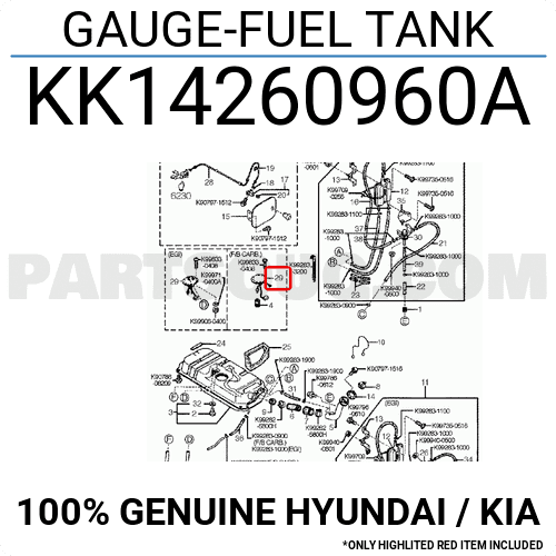 Cảm Biến Báo Xăng Kia Pride Mã phụ tùng KK14260960A