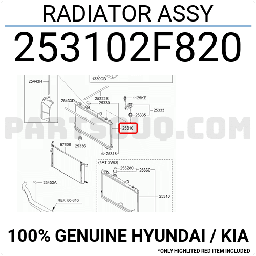 Két Nước Mt Kia Forte / Cerato OEM 253102F820
