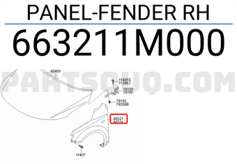 Tai Xe Phải Kia Forte / Cerato Mã phụ tùng 663211M000