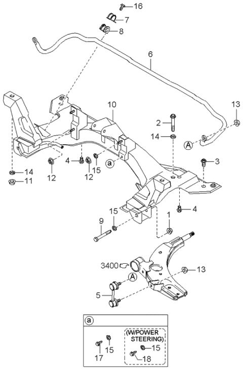 Giá Đỡ Động Cơ Kia Spectra Mã phụ tùng 0K2NA34800D