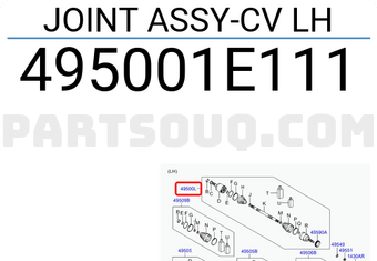 Láp Ngoài 25X22x52.5 Kia Rio Mã phụ tùng 495001E111