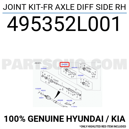 Láp Ngoài 27X22x60 Kia Forte / Cerato Mã phụ tùng 495352L001