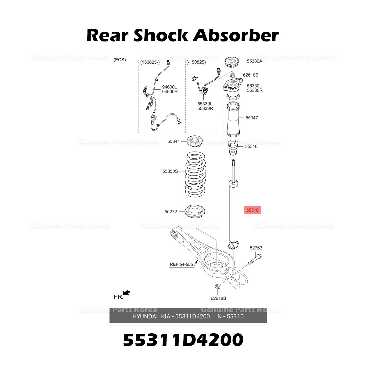 Giảm Xóc Sau Kia Carens / rondo Mã phụ tùng 55311D400