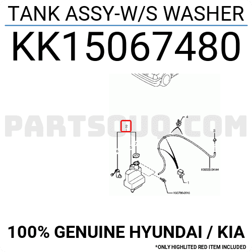 Bình Nước Rửa Kính Kia Pride Mã phụ tùng KK15067480