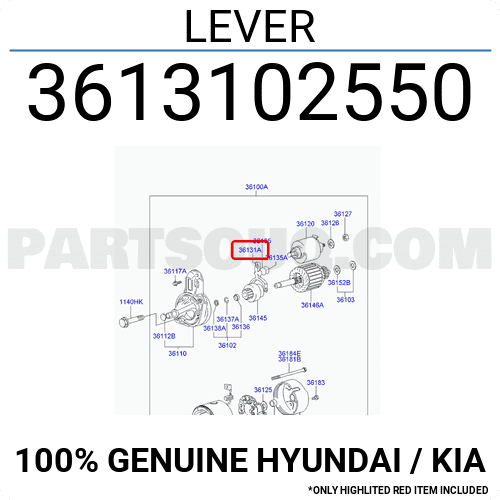 Càng Cua Máy Đề Kia Morning / Picanto Mã phụ tùng 3613102550