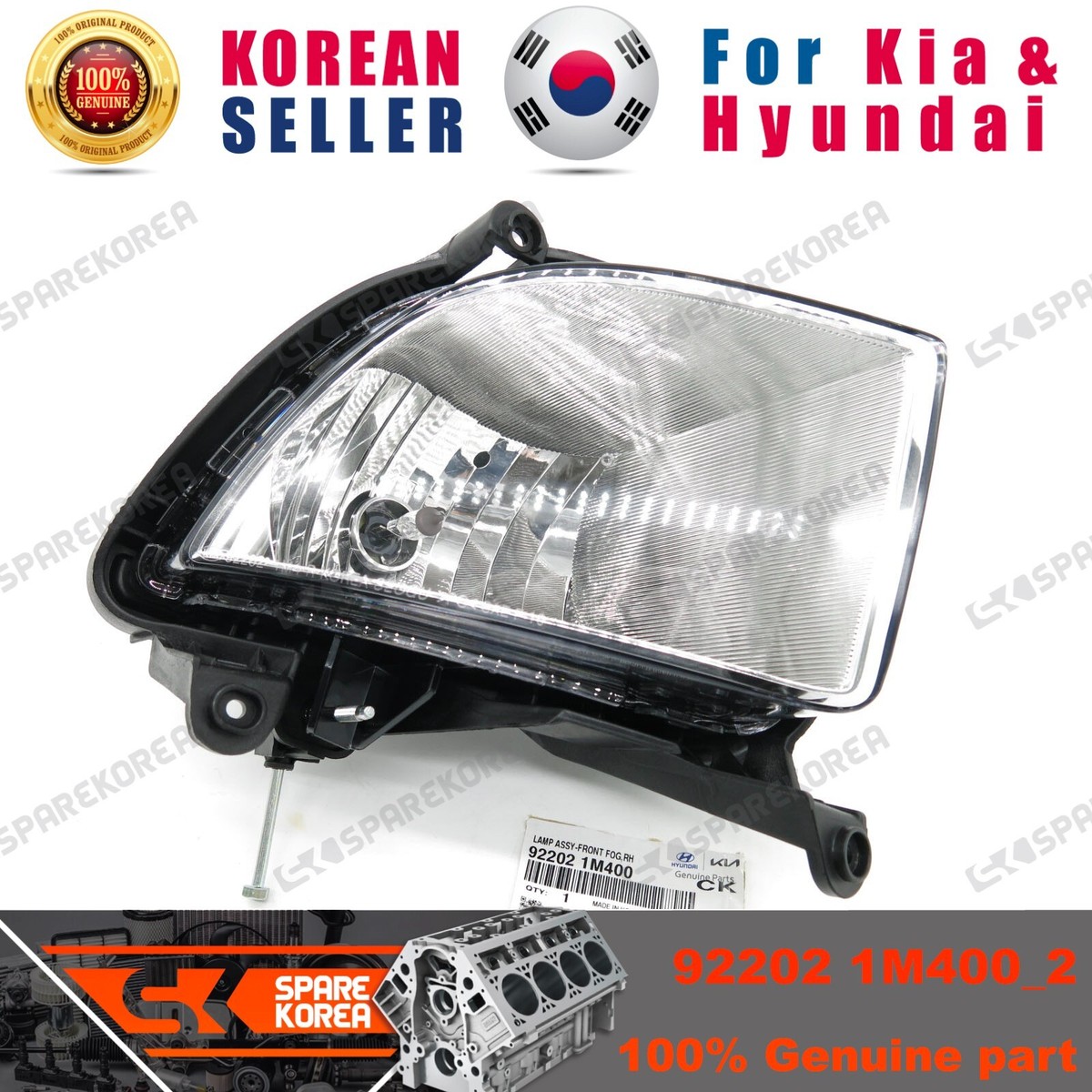 Đèn Pha Phải (Mí Trắng Có Điều Khiển Điện) Kia Forte / Cerato Mã phụ tùng 921021M020