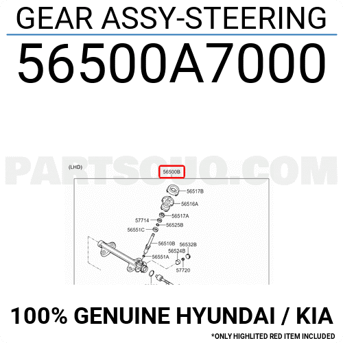 Thước Lái Kia Forte / Cerato Mã phụ tùng 56500a7000