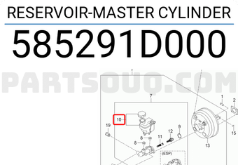 Bình Dầu Trợ Lực Phanh Kia Carens / rondo Mã phụ tùng 585291D000