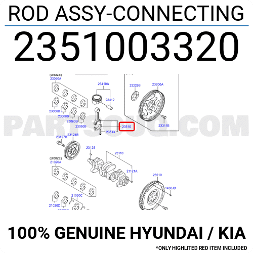Tay Biên 1.2 Kia Morning / Picanto Mã phụ tùng 2351003320