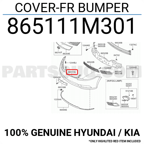 Cản Trước Kia koup Mã phụ tùng 865111M301