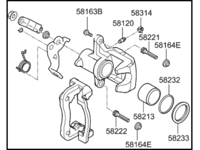 Cụm Gông Phanh Sau Phải Kia Forte / Cerato Mã phụ tùng 58311a5b31