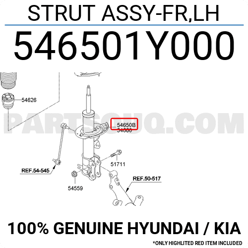 Giảm Xóc Trước Trái Kia Morning / Picanto Mã phụ tùng 546501y000