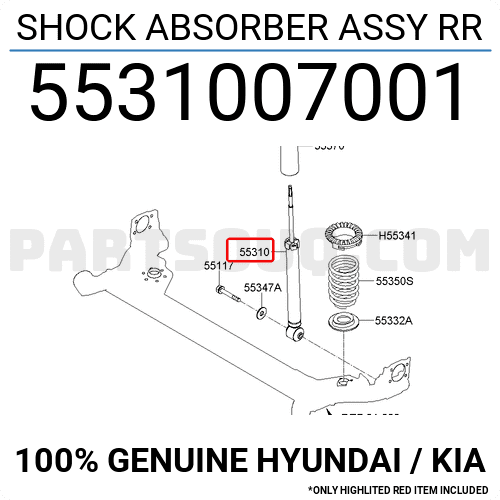 Giảm Xóc Sau Kia Morning / Picanto Mã phụ tùng 5531007001