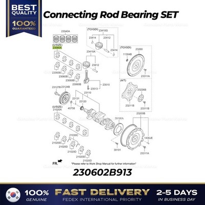 Bạc Biên 1.6L Cos 1 (Bạc Tay Biên) Kia Carens / rondo Mã phụ tùng 230602B913