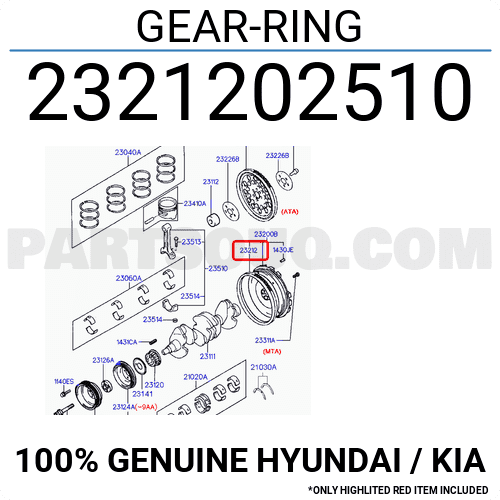 Vành Răng Bánh Đà Kia Morning / Picanto Mã phụ tùng 2321202510