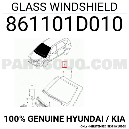 Kính Chắn Gió Trước Kia Carens / rondo Mã phụ tùng 861101D010
