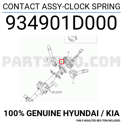Cáp Còi (Cáp Túi Khí) Kia Carens / rondo Mã phụ tùng 934901D000