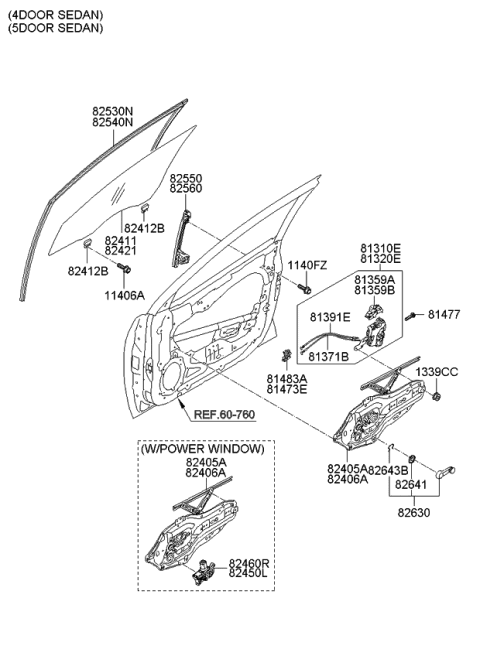 Gioăng Trượt Kính Trước - R Kia Forte / Cerato Mã phụ tùng 825401M000