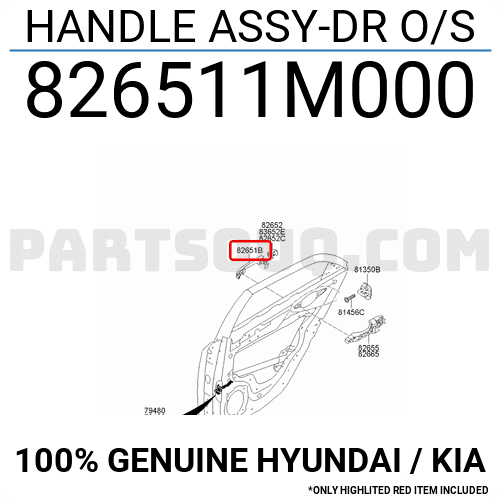 Tay Mở Cửa Ngoài Không Mạ Kia Forte / Cerato Mã phụ tùng 826511M000