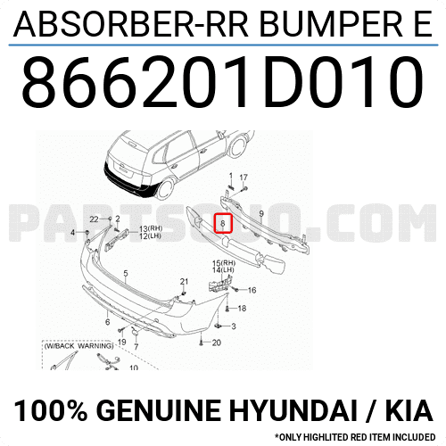 Xốp Đỡ Cản Sau Kia Carens / rondo Mã phụ tùng 866201D010