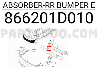 Xốp Đỡ Cản Sau Kia Carens / rondo Mã phụ tùng 866201D010
