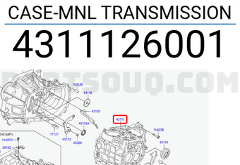 Vỏ Giữa Hộp Số Kia Forte / Cerato Mã phụ tùng 4311126001