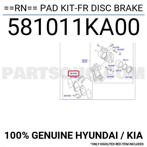 Má Phanh Trước Kia Sportage OEM 581011KA00
