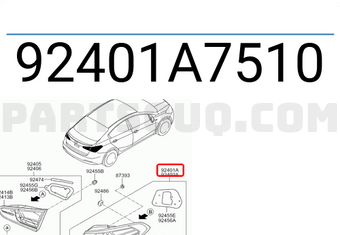 Đèn Hậu Miếng Ngoài - L (Bản 5 Cửa) Kia K3 Mã phụ tùng 92401A7510