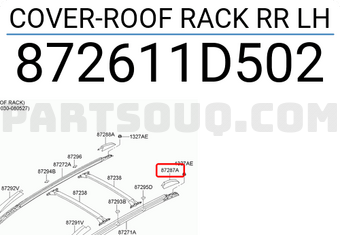 Ốp Thanh Giá Nóc Sau Trái Kia Carens / rondo Mã phụ tùng 872611D502