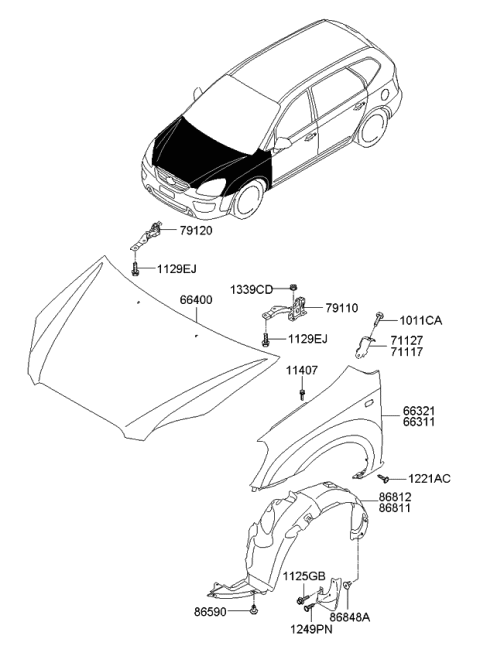 Bản Lề Ca Pô Phải Kia Carens / rondo Mã phụ tùng 791201D000