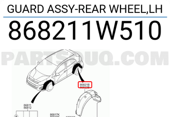Lòng Dè Chắn Bùn Sau Trái Kia Rio Mã phụ tùng 868211W510