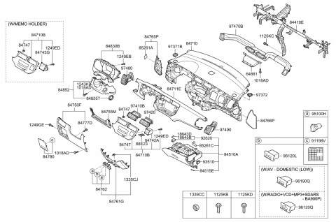 Ốp Bảng Táp Lô Kia Rio Mã phụ tùng 847301W000DCP