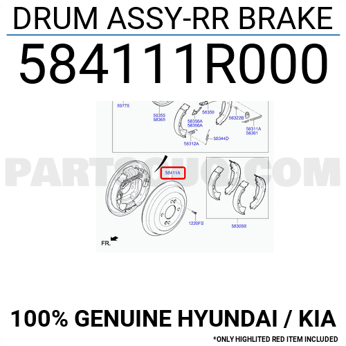 Tăm Bua Bánh Sau Kia Rio Mã phụ tùng 584111R000