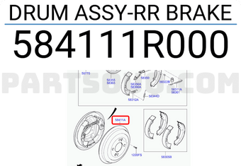 Tăm Bua Bánh Sau Kia Rio Mã phụ tùng 584111R000
