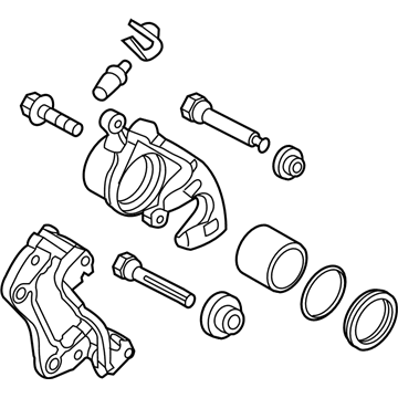 Cụm Gông Phanh Trước Trái Kia Rio Mã phụ tùng 581801RA00