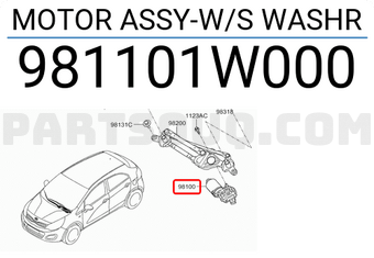 Mô Tơ Gạt Mưa Kia Rio Mã phụ tùng 981101W000