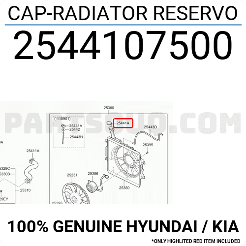 Nắp Bình Nước Phụ Kia Morning / Picanto Mã phụ tùng 2544107500