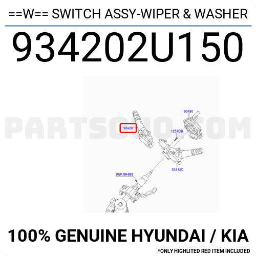 Công Tắc Gạt Mưa Kia Rio Mã phụ tùng 934202U150