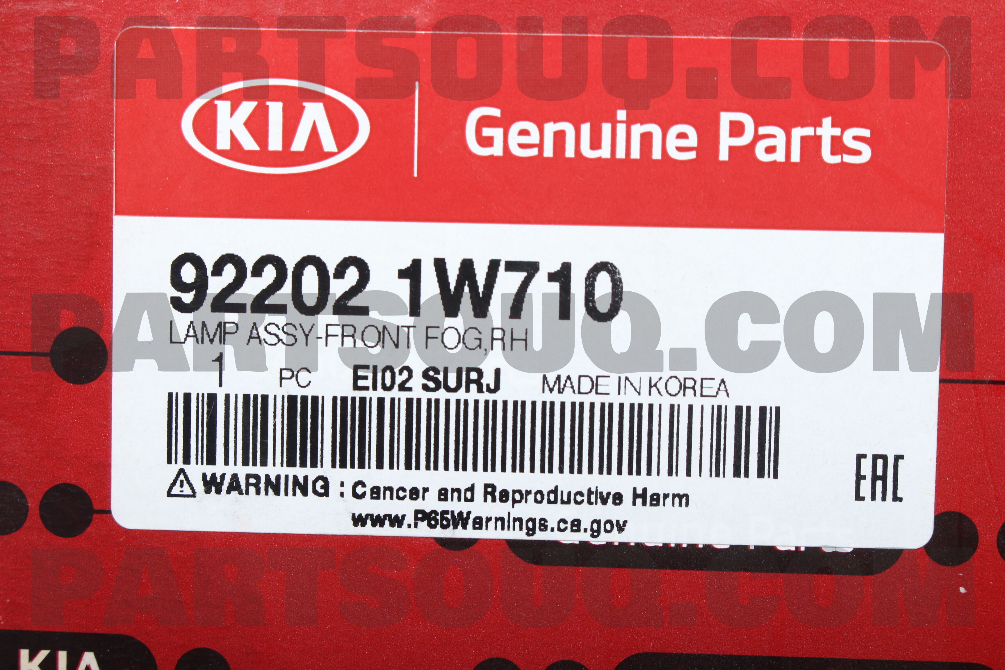 Đèn Gầm Phải Kia Rio Mã phụ tùng 922021W710