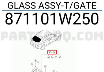 Kính Lưng - 5 Cửa Kia Rio Mã phụ tùng 871101W250