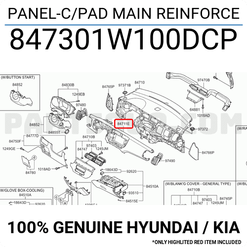 Bảng Táp Lô Ngoài Kia Rio Mã phụ tùng 847301W100DCP