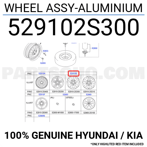 Lazang Đúc Kia Sportage Mã phụ tùng 529102S310