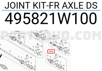 Láp Trong Kia Rio Mã phụ tùng 495821W100
